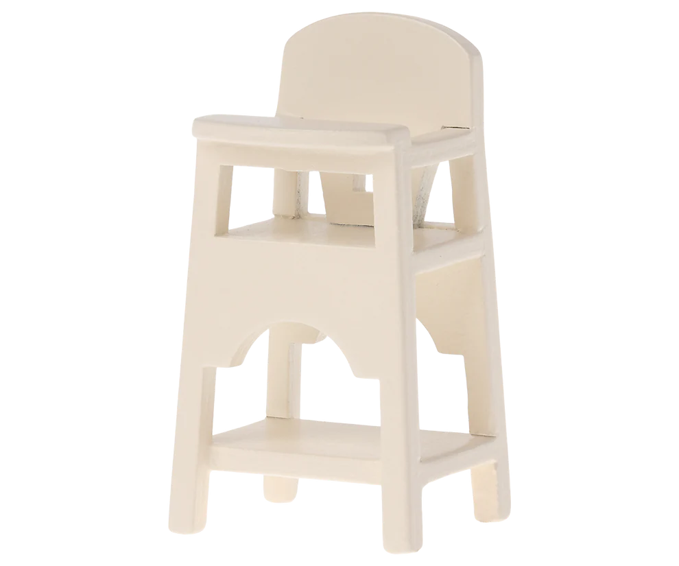 Maileg - Hoge stoel, maat Muis - Off white.