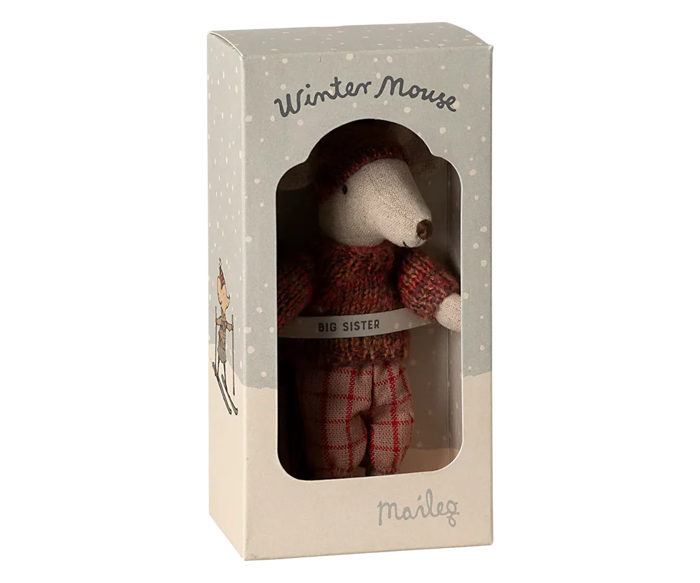 Maileg - Winter muis met ski set - Grote zus.