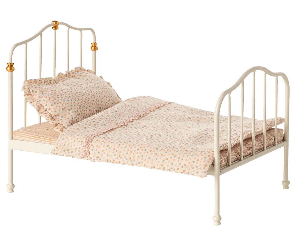 Maileg - Vintage bed, micro, off white.