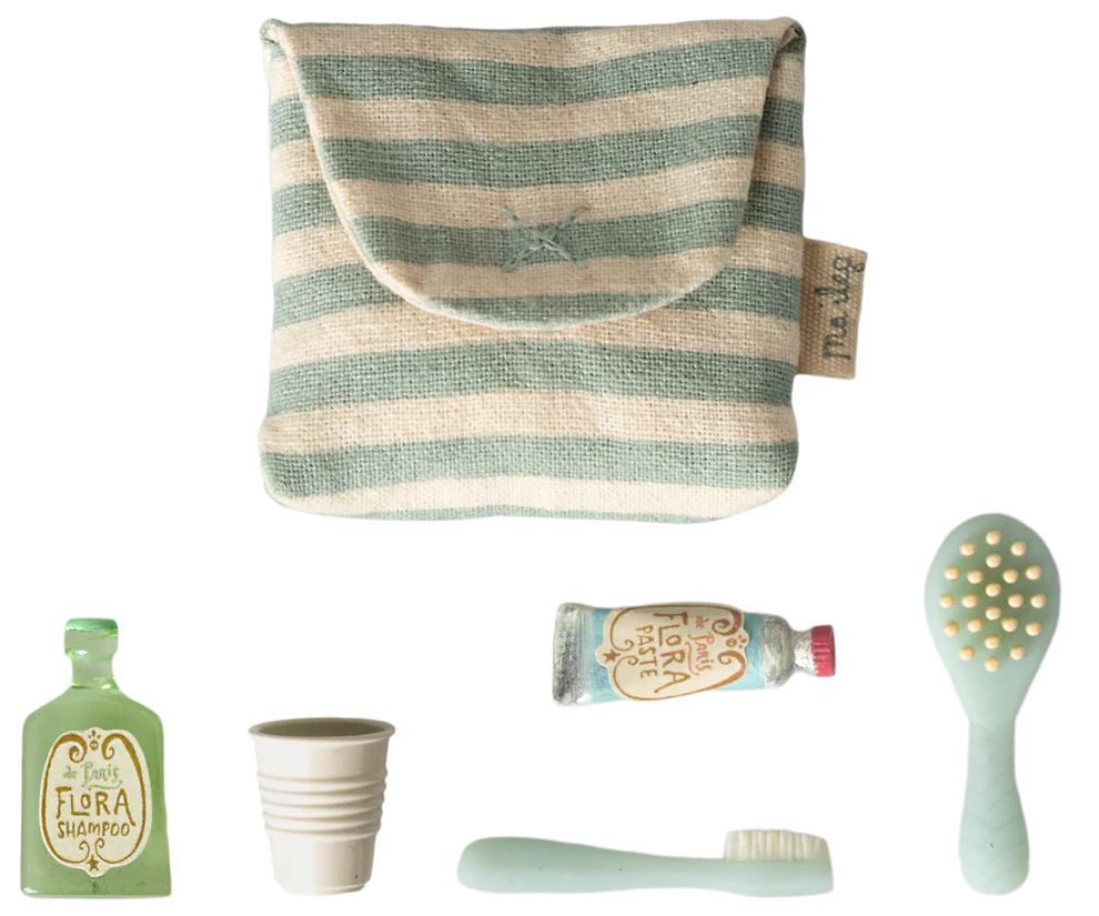 Maileg - Tandenborstel set in tas - Mint - Verwacht april