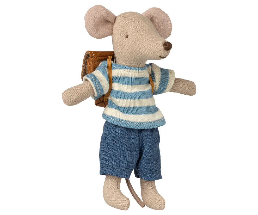 Maileg - Kleding set met rugtas - Bruin - Grote broer muis. Verwacht mei