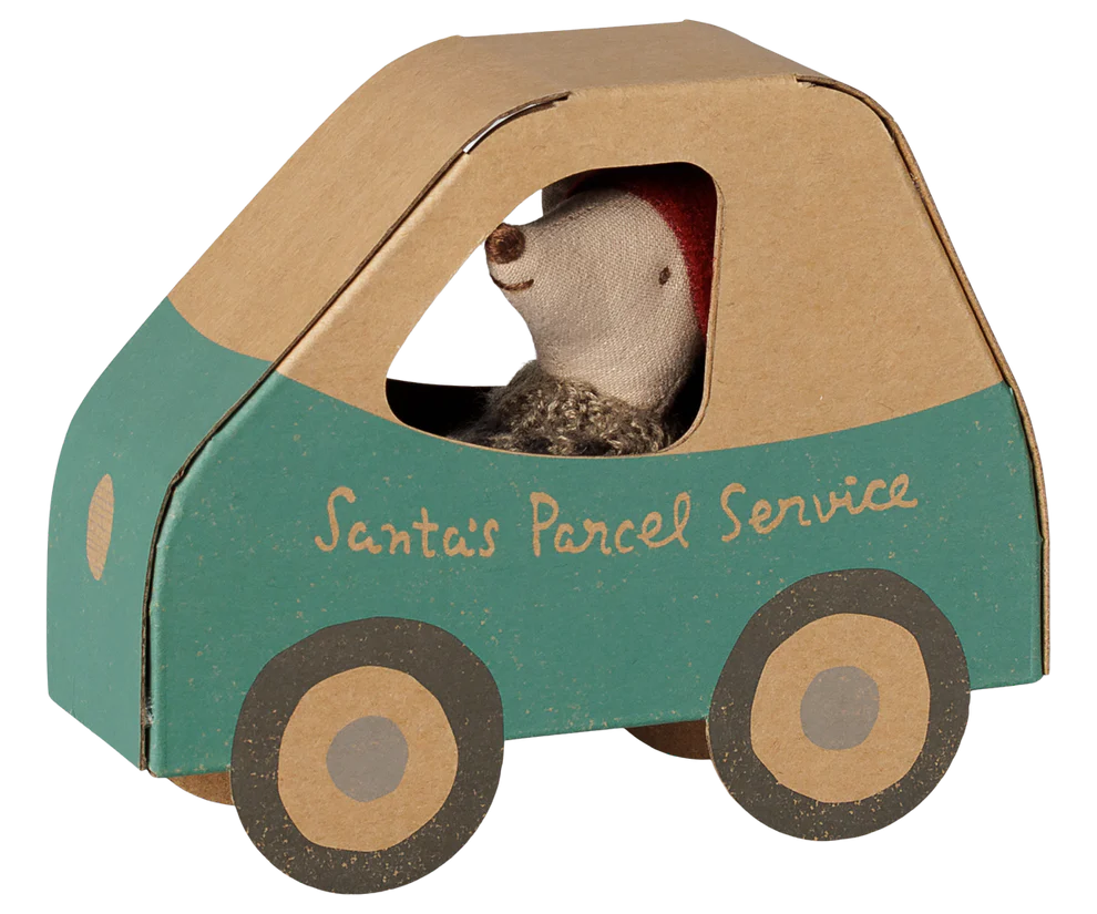 Maileg - Kerstmuis kleine broer in autodoos. Verwacht november