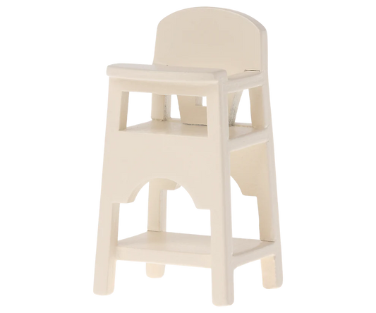Maileg - Hoge stoel, maat Muis - Off white.