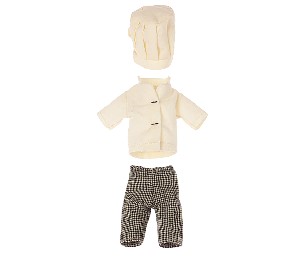 Maileg - Chef Mouse kleertjes – Koks kleding