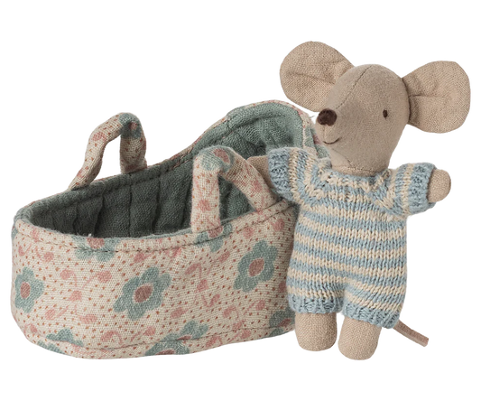 Baby muis in draagmand - Blue.