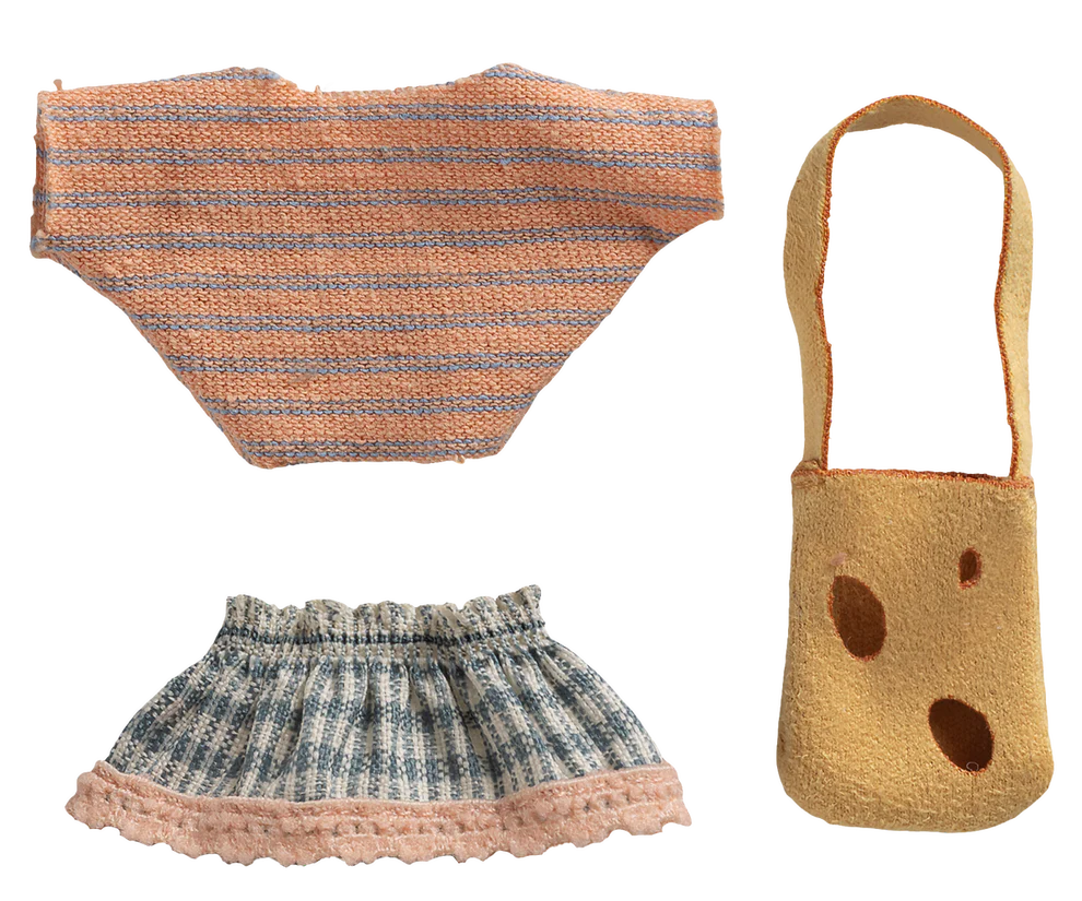 Maileg - Kleding set met tas - Kleine zus muis. Verwacht juni