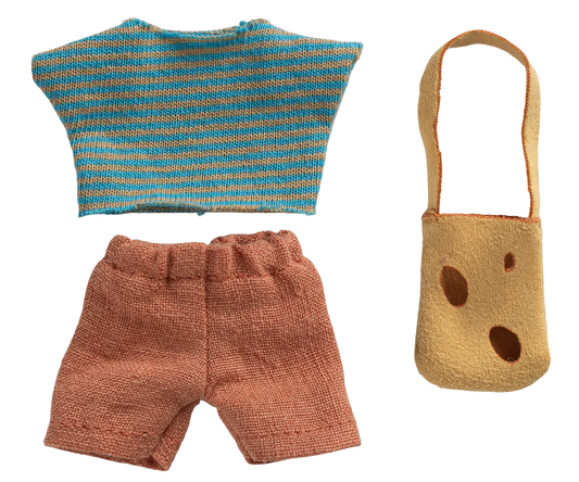 Maileg - Kleding set met tas - Kleine broer muis. Verwacht juni