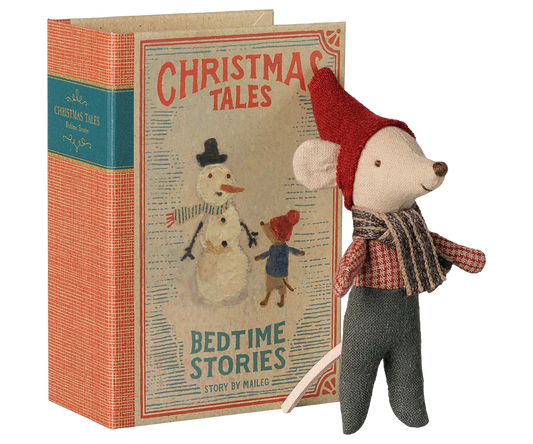 Maileg - kerstmuis, babymuis in boek. Verwacht september